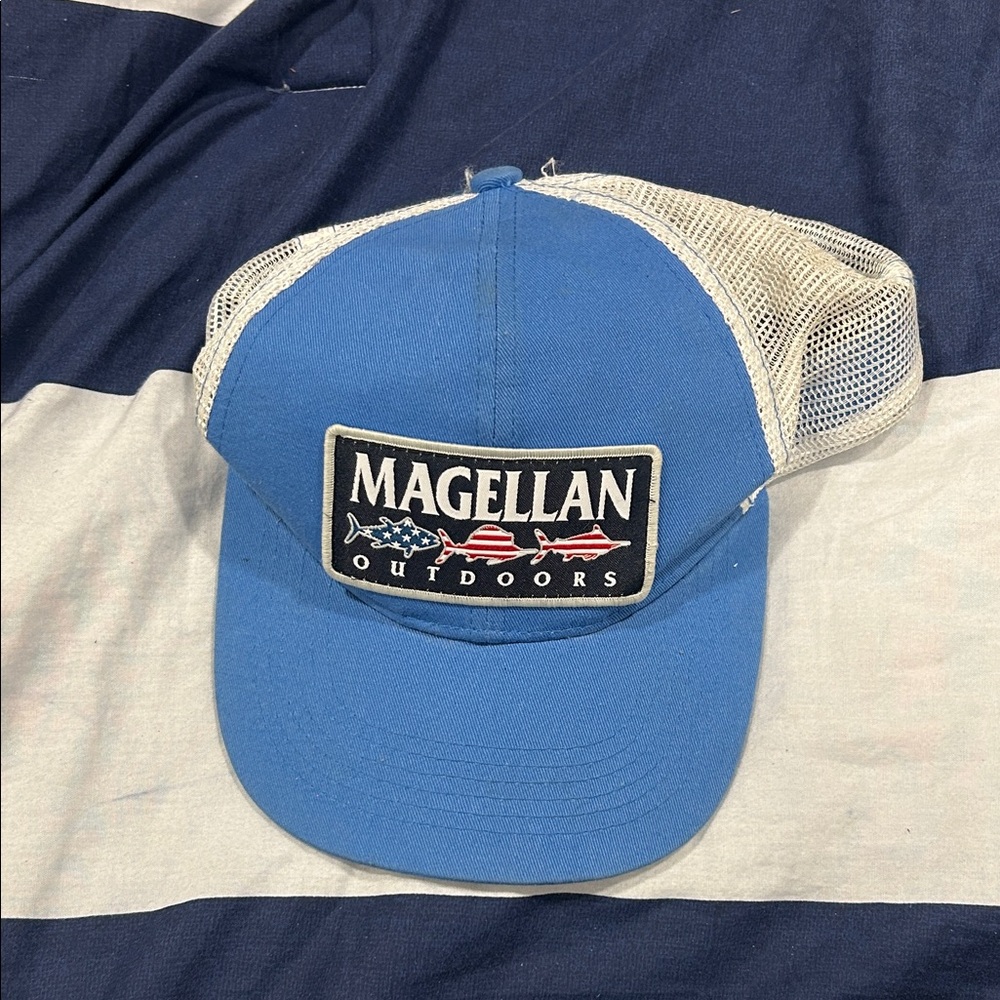 Magellan Outdoors Blue and White Cap